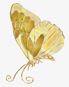 #gold #butterfly - Butterfly, HD Png Download, Transparent PNG