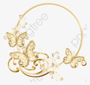 Gold Butterfly Gold Jewelry - Golden Butterfly Design Png, Transparent Png, Transparent PNG