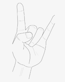 Heavy Metal Horns Music Rock Gesture Hand Public Domain - Line Art, HD Png Download, Transparent PNG