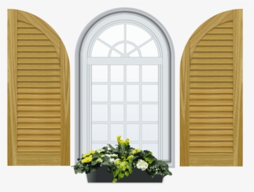 Flower Arch Png -louvered Arch Top Pine Shutter - Flat Single Panel Shutters, Transparent Png, Transparent PNG
