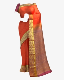 A Fashionable Self-embossed Kanchipuram Saree Kanchipuram - Parrot Green Colour Saree Paithani, HD Png Download, Transparent PNG