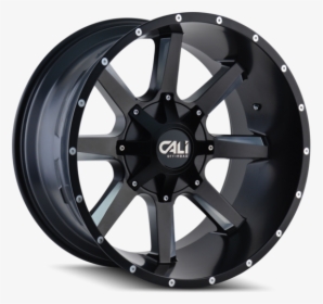 9100 Busted Satin Black Milled Spokes - Cali Offroad Wheels Busted, HD Png Download, Transparent PNG