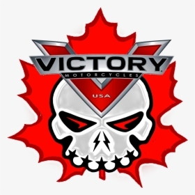 Skull, Logo, Maple Leaf On Trans Background  				class - Victory Motorcycles, HD Png Download, Transparent PNG
