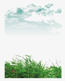 Landscape Clipart Blue Sky - Cỏ Và Mây, HD Png Download, Transparent PNG