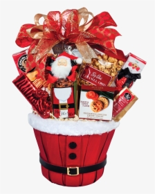 Santa Bucket - Christmas Decorated Gift Bucket, HD Png Download, Transparent PNG