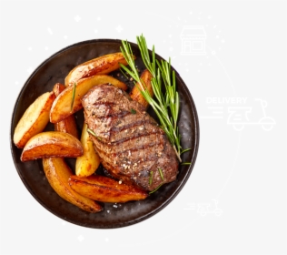 Steak Plate Top View, HD Png Download, Transparent PNG