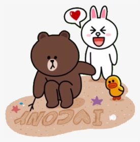 Brown Writes Png Line Sticker Love Animals Png Welovepictures - Love Brown And Cony Gifs, Transparent Png, Transparent PNG