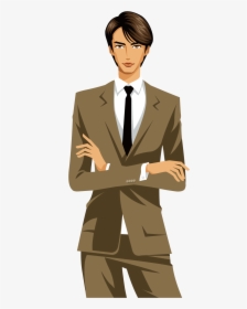 Man In Coat Suit Cartoon, HD Png Download, Transparent PNG