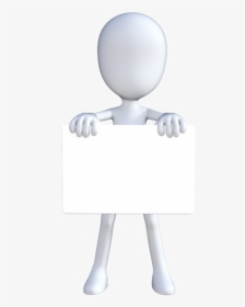 Character 3d Man Person Free Photo - Cartoon Person With Sign, HD Png Download, Transparent PNG