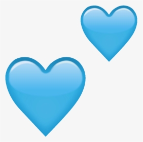 Blue Heart Emoji Png - Pastel Blue Emoji Heart, Transparent Png, Transparent PNG
