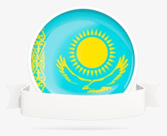 Flag With Empty Ribbon - Kazakhstan Flag, HD Png Download, Transparent PNG
