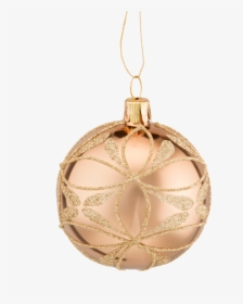 Glass Bauble Gold With Flowers, 6 Cm - Christmas Ornament, HD Png Download, Transparent PNG