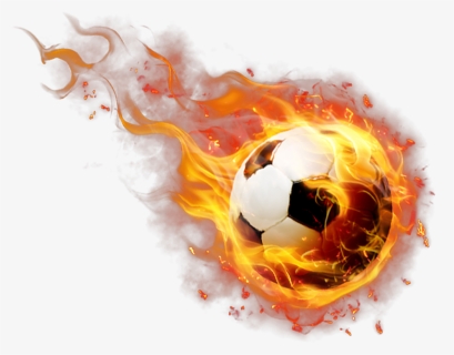 Football Flying Creative Catch The Soccer Clipart - Soccer Ball Fire Png, Transparent Png, Transparent PNG