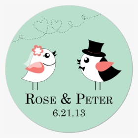 Bride And Groom Birds Personalized Sticker Wedding - Bride And Groom Birds, HD Png Download, Transparent PNG