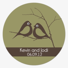 Traditional Love Birds Personalized Sticker Wedding - Loggerhead Shrike, HD Png Download, Transparent PNG