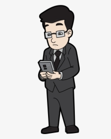 Man With Mobile Cartoon, HD Png Download, Transparent PNG