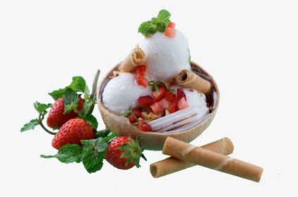 Ice Cream With Fresh Fruit - Ice Cream Fruit Png, Transparent Png, Transparent PNG