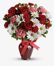 The Hugs And Kisses Bouquet With Red Roses - Tulips Valentine's Day Arrangements, HD Png Download, Transparent PNG