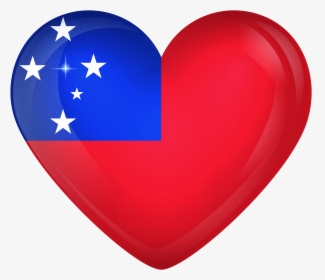 Samoa Large Heart Flag - Papua New Guinea Flag Circle, HD Png Download, Transparent PNG