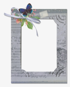 Grey Transparent Png Frame With Butterfly - Grey Photo Frame Png, Png Download, Transparent PNG