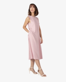 Midi Sleeveless Dress Frontzip - Gown, HD Png Download, Transparent PNG