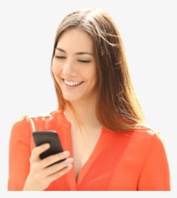 Happy Woman Calling - Girl Using Mobile Png, Transparent Png, Transparent PNG