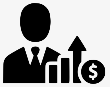 Businessman Income Increase Growth Profit Salesman - Growth Clipart Black And White, HD Png Download, Transparent PNG