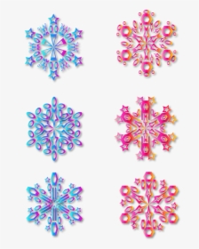 Transparent Colored Snowflakes Clipart - Motif, HD Png Download, Transparent PNG
