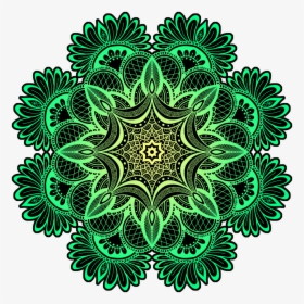 Yellow Green Flower Pattern Circle Hd , Png Download - Green Flower Circle Background Png, Transparent Png, Transparent PNG