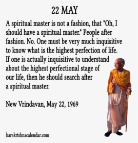 Srila Prabhupada Quotes For Month May - Religion, HD Png Download, Transparent PNG