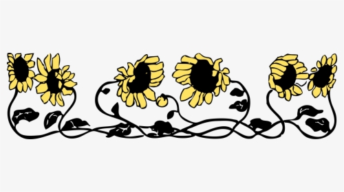 Transparent Sunflower Frame Png - Border Black And White Cliparts, Png Download, Transparent PNG