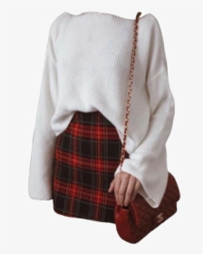 #outfit #white #sweater #skirt #bag #filler #png #pngs - Skirt Thinspo Outfits, Transparent Png, Transparent PNG