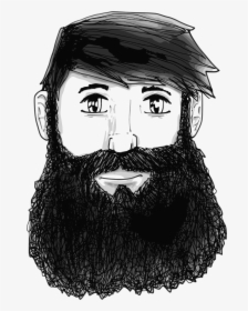 Guy With A Beard Drawing, HD Png Download, Transparent PNG