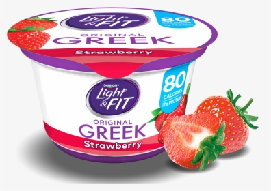 Strawberry Greek Yogurt - Dannon Light And Fit Greek Yogurt, HD Png Download, Transparent PNG