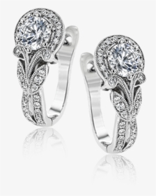 18k White Gold Earrings The Diamond Shop, Inc - Engagement Ring, HD Png Download, Transparent PNG