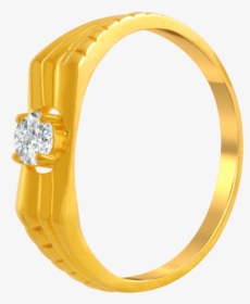 22kt Yellow Gold And American Diamond Ring For Men - Engagement Ring, HD Png Download, Transparent PNG