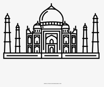 Transparent Taj Mahal Png - Drawing Of 7 Wonders Of The World, Png Download, Transparent PNG