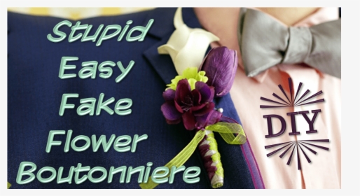 Stupid Easy Diy Fake Flower Boutonniere ~ Left Of Normal - Anniversary, HD Png Download, Transparent PNG
