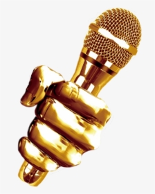 Gold Mic Png - Golden Microphone Png, Transparent Png, Transparent PNG