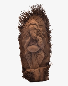 Lord Ganesh Bamboo Root Showpiece    Title Lord Ganesh - Ganesh In Flower Png, Transparent Png, Transparent PNG