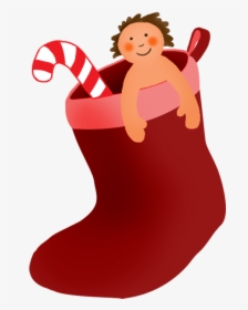 Christmas Stockin With Gifts - Christmas Stocking, HD Png Download, Transparent PNG