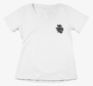 Ladies Left Chest Heart V-neck T Shirt - T Shirt Black Design Logo, HD Png Download, Transparent PNG