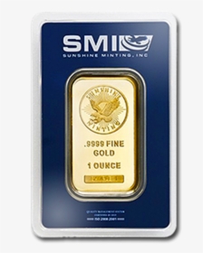 Picture Of 1 Oz Sunshine Mint Gold Bar - Gold Bar, HD Png Download, Transparent PNG