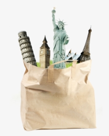 Famous World Sights In A Bag Png Image - Eiffel Tower, Transparent Png, Transparent PNG