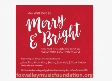 Let S Rock The Holiday With The Fox Valley Music Foundation - Salford Foundation, HD Png Download, Transparent PNG