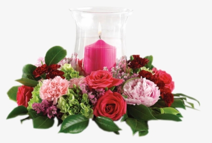 Floral Arrangements With Candle, HD Png Download, Transparent PNG