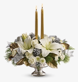Silver And Gold Centerpiece - Teleflora Mercury Glass Bowl Bouquet, HD Png Download, Transparent PNG