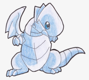 Blue Drawing Dragon - Blue Eyes White Dragon Simple, HD Png Download, Transparent PNG