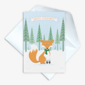 Woodland Fox Christmas Card - Red Fox, HD Png Download, Transparent PNG