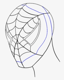 How To Draw Spiderman S Face - Pencil Spider Man Draw, HD Png Download, Transparent PNG